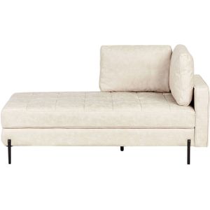 Beliani REBAIS - Chaise longue-Beige-Kunstleer