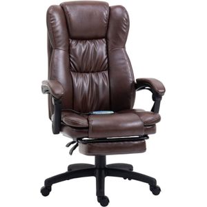 Ergonomische bureaustoel met massagefunctie - Stoel - Bureaustoelen voor volwassenen - Bruin - 68,5 cm x 68,5 cm x 11...
