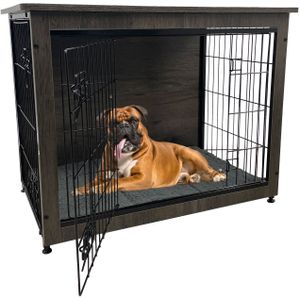 MaxxPet Houten Hondenbench - Hondenhuisje voor binnen - Hondenhok - kennel - 98x65x68cm