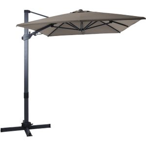 AXI Milad Premium Zweefparasol rechthoekig 200x300 cm in Antraciet / Taupe Parasol voor tuin met Aluminium Frame