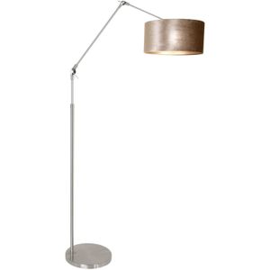 Steinhauer Prestige Chic vloerlamp staal met zilver met lampenkap