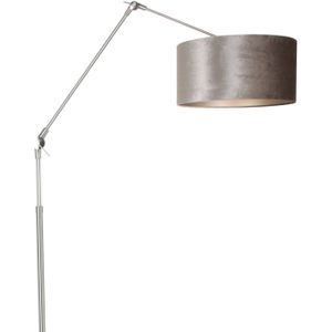Steinhauer Prestige Chic vloerlamp staal met zilver met lampenkap