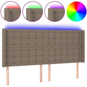 The Living Store Hoofdbord - LED - Verstelbaar - Comfortabele ondersteuning - Schaarsymbool - Kleur- Taupe - Materiaal-