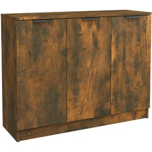 The Living Store Dressoir 90-5x30x70 cm bewerkt hout gerookt eikenkleurig - Keukenkast