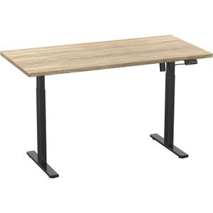 LonaE bureau elektrische hef- en daalfunctie 110x50x71-120cm eik decor, zwart.