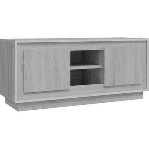 The Living Store TV-meubel - Grijs Sonoma Eiken - 102 x 35 x 45 cm - Trendy en praktisch