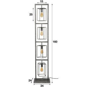 Hoyz - Vloerlamp Cubic Tower - 4 Lampen - 34x24x160