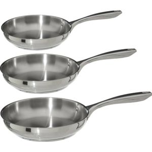 Secret de Gourmet Koekenpannen Acoma - Dia 24/26/28 cm - Alle warmtebronnen - Zilver RVS