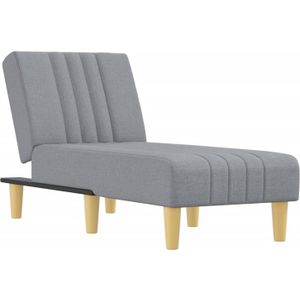 The Living Store verstelbare chaise longue - lichtgrijs - 55x155x33cm - ademend en duurzaam