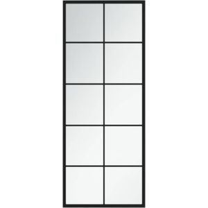 The Living Store Wandspiegel Zwart 100x40cm - Wandmontage - 3mm dik glas