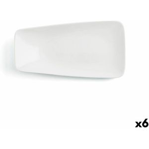 Eetbord Ariane Vital Rectangular Rechthoekig Wit Keramisch 29 x 15,5 cm (6 Stuks)