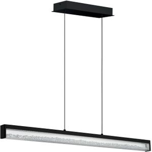 EGLO Cardito 1 Hanglamp - LED - 100 cm - Zwart - Kristallen - Dimbaar - Glas