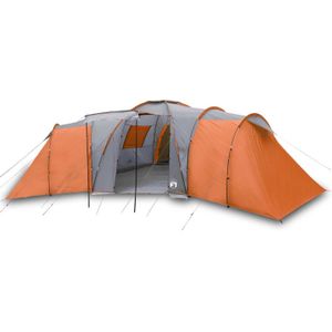 vidaXL Tent 12-persoons waterdicht verduisterend stof grijs en oranje