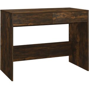 The Living Store Werktafel - Gerookt eiken - 101 x 50 x 76.5 cm - Stabiele constructie