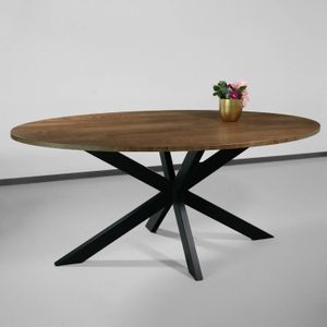 Eettafel ovaal 180cm Rato bruin ovale tafel