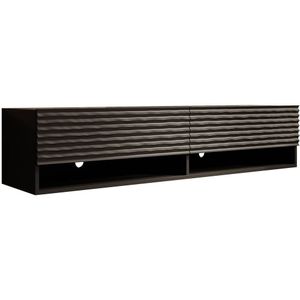 Meubella TV-Meubel Asino - Wave - Mat zwart - 140 cm