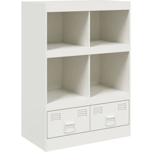 vidaXL Hoge kast 67x39x95 cm staal wit