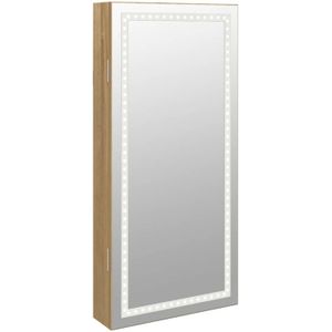 vidaXL-Sieradenkast-met-spiegel-en-LED-wandgemonteerd
