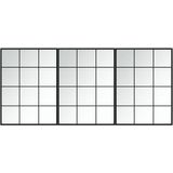 vidaXL Wandspiegels 3 st 80x60 cm metaal zwart