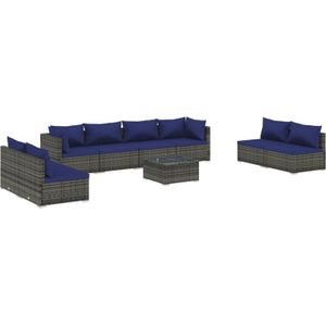 The Living Store Loungeset - The Living Store - Tuinmeubelen - 70x70x60.5 cm - Grijs