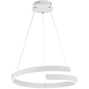 LED Hanglamp - Hangverlichting - Trion Prigon - 37W - Natuurlijk Wit 4000K - Dimbaar - Rond - Mat Wit - Aluminium