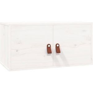 The Living Store Wandkast Grenenhout - Hangkast - Wit - 60x30x30 cm