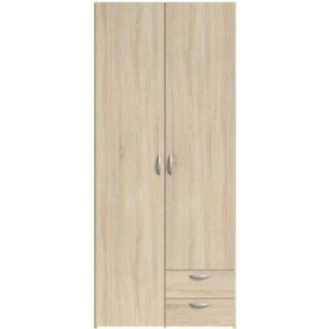 Varia Cabinet - Chene Decor - 2 scharnierende deuren + 2 laden - L 81 x H 185 x D 51 cm - Parisot