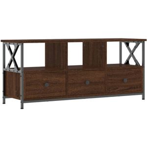 vidaXL-Tv-meubel-102x33x45-cm-bewerkt-hout-en-ijzer-bruin-eikenkleur