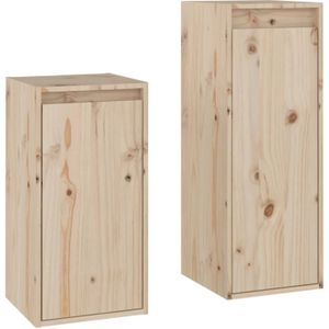 The Living Store TV-kast - massief grenenhout - 30x30x60 cm - 30x30x80 cm