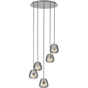 EGLO Albarino Hanglamp - 5 lichts - Ø55,5 cm - E27 - Chroom