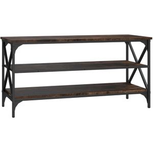 The Living Store Tv-kast - Gerookt eiken - 100x40x50 cm - Industrieel frame