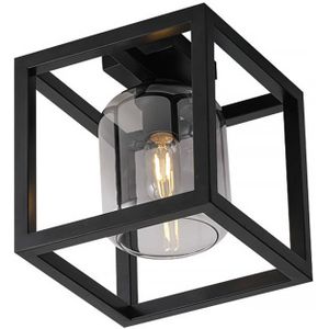 Freelight Plafondlamp Dentro B 26 cm rook glas zwart
