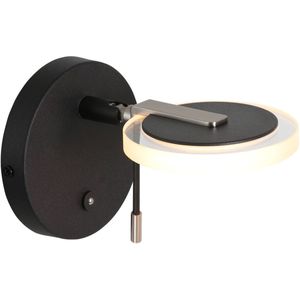 Steinhauer Turound wandlamp zwart glas kapdiameter: 11 cm