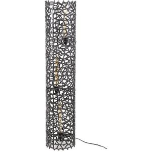 Giga Meubel - Vloerlamp Cilinder - Zwart Aluminium - 25x25x122cm