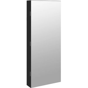 vidaXL-Sieradenkast-met-spiegel-en-LED-wandgemonteerd-zwart