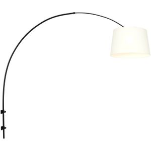Steinhauer Sparkled Light wandlamp zwart met wit linnen boog ?45 cm