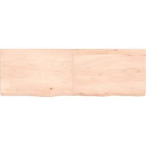 The Living Store Wandplank - Massief Eikenhout - 120x40x6 cm - Rustieke Stijl