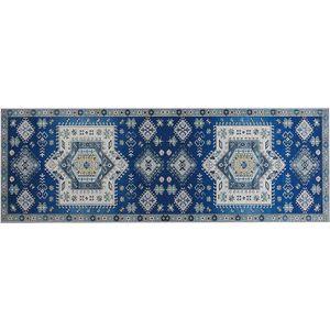 PARVAKADLI - Laagpolig vloerkleed - Blauw - 70 x 200 cm - Polyester