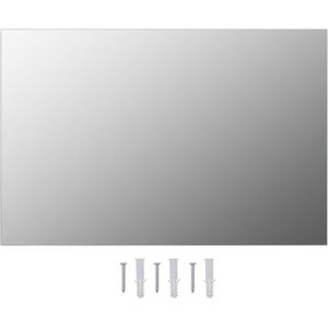 The Living Store Wandspiegel - Praktisch - 60 x 40 cm - Geslepen rand - Glas - Levering inclusief accessoires
