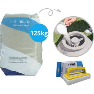 Pool Improve - Filterzand Filterpomp - 125 kilo (5 x 25 kilo) & WAYS Scrubborstel