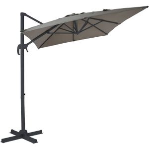 AXI Coco Zweefparasol Rechthoekig 200 x 300 cm in Antraciet / Taupe Parasol voor tuin met Aluminium Frame