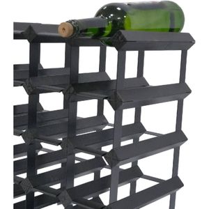 Vinata Foglia wijnrek - zwart - 72 flessen - wijnrekken - flessenrek - wijnrek hout metaal - wijnrek staand - wijn rek -