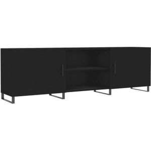 The Living Store TV-meubel - Trendy - TV-kast - Afmetingen- 150 x 30 x 50 cm - Kleur- Zwart - Materiaal- Bewerkt hout