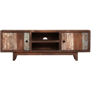 The Living Store TV-kast vintage - massief acaciahout - 118 x 30 x 40 cm - kabeltoegang