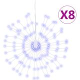 vidaXL Kerstverlichting vuurwerk 8 st 140 blauwe LED's 17 cm