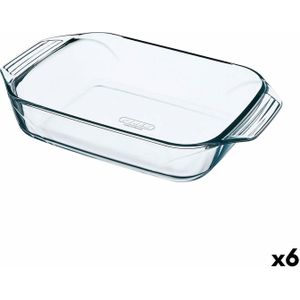 Ovenschaal Pyrex Irresistible Rechthoekig 39 x 24,5 x 6,9 cm Transparant Glas (6 Stuks)