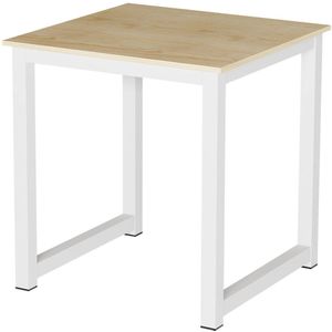 Keukentafel - bureau tafel - 75 cm x 75 cm - wit bruin
