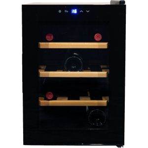 Vinata Premium Wijnkoelkast Vrijstaand Adamello - Zwart - 12 flessen - 53 x 35.9 x 54.7 cm - Glazen deur