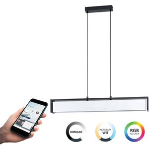 EGLO connect.z Valdelagrano-Z Smart Hanglamp - 100 cm - Zwart/Wit - Instelbaar RGB & wit licht - Dimbaar - Zigbee
