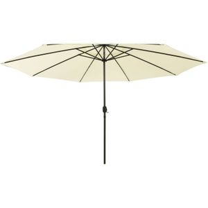 VidaXL Parasol LED-verlichting Metalen Paal 400 cm Zandkleurig